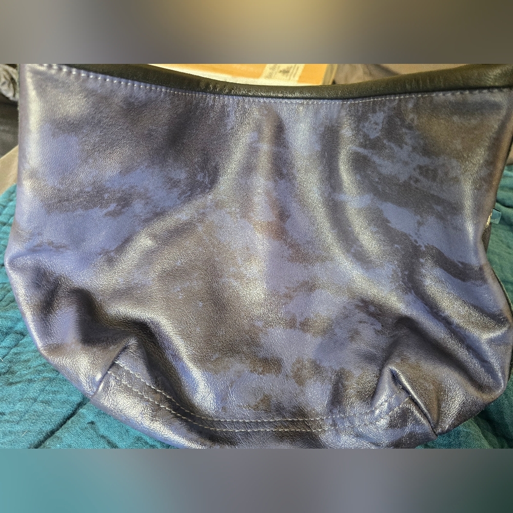 Blue Crush soft lamb Leather Rough and Tumble Double Zip Boho Bag